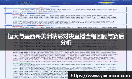 恒大与墨西哥美洲精彩对决直播全程回顾与赛后分析